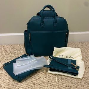 Ayla & Co bag in Peacock Diaper Bag Backback